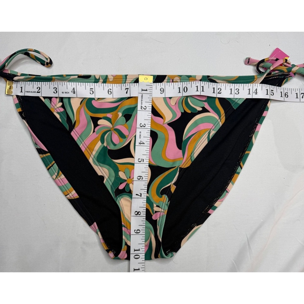 NWT Ninety Nine XXL Retro Floral Psychedelic Side Tie Bikini Bottoms Swim - Picture 7 of 7